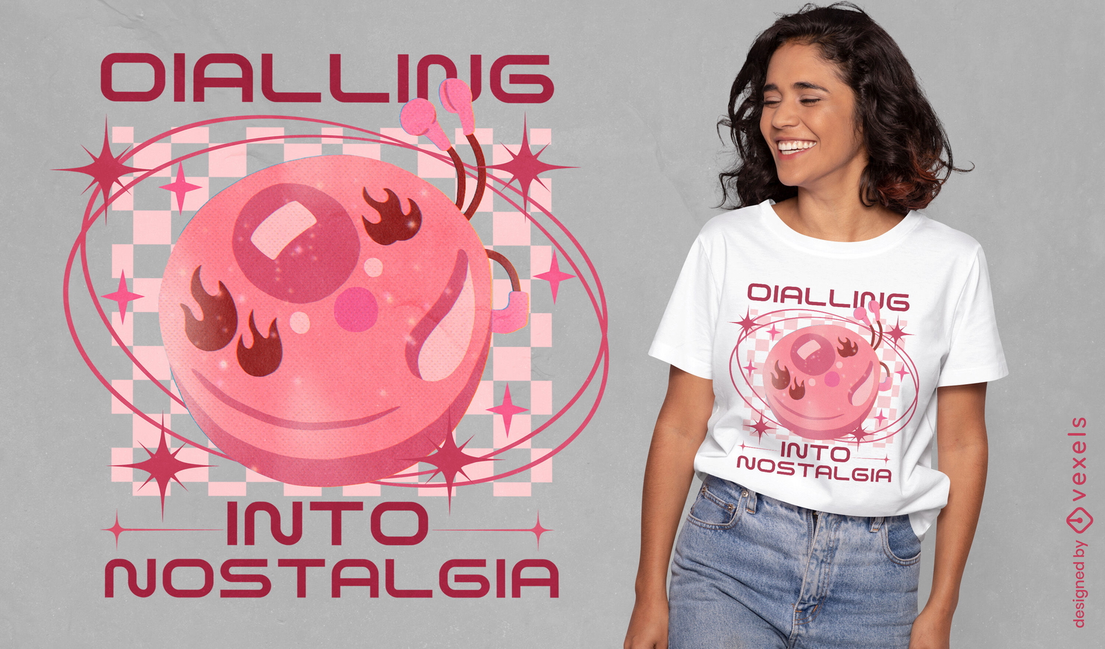 Design retrô de camiseta para telefone rotativo