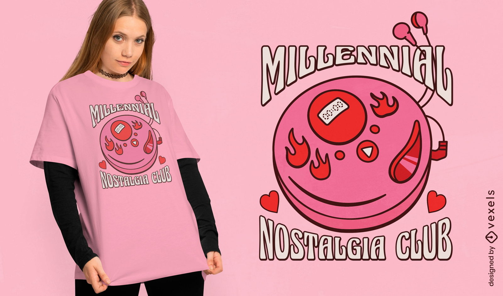 Diseño de camiseta del club de nostalgia milenaria.