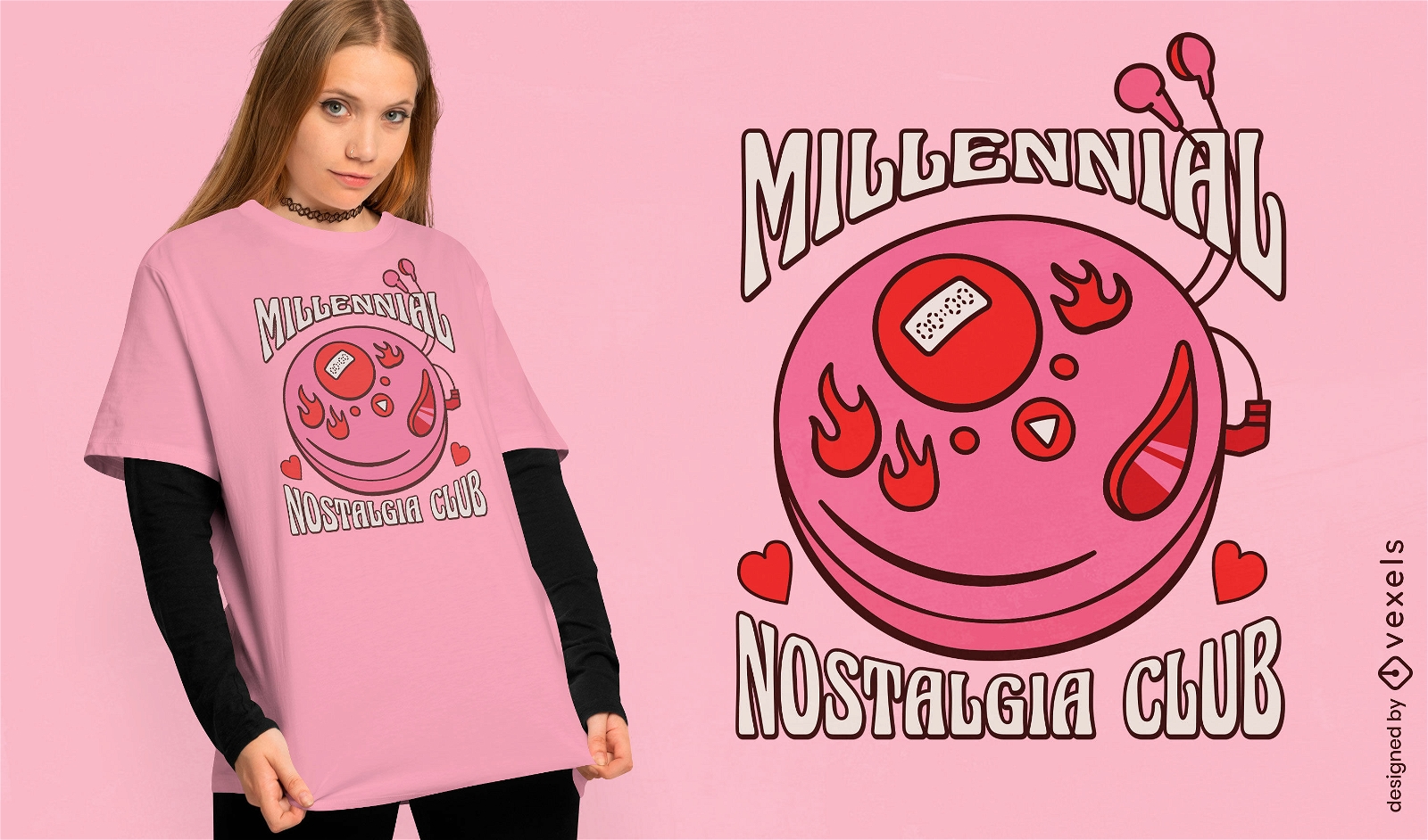 Millennial nostalgia club t-shirt design