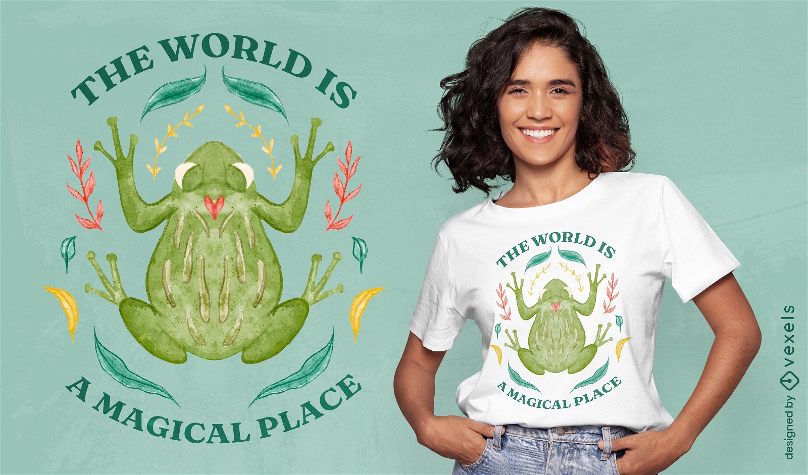 Magical frog universe t-shirt design