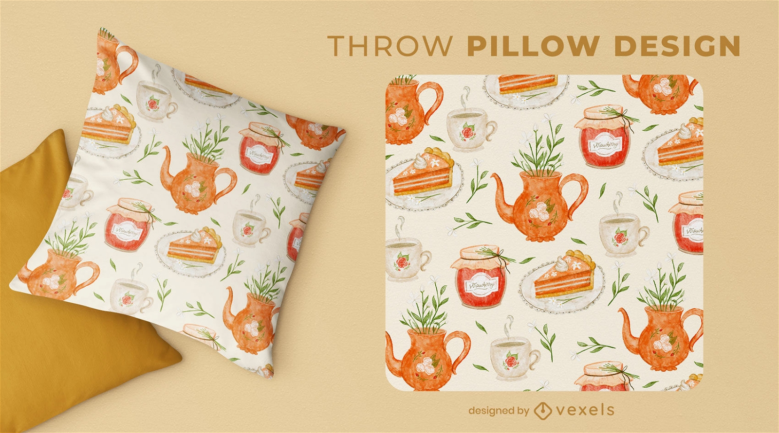Autumn themed throw pillow design