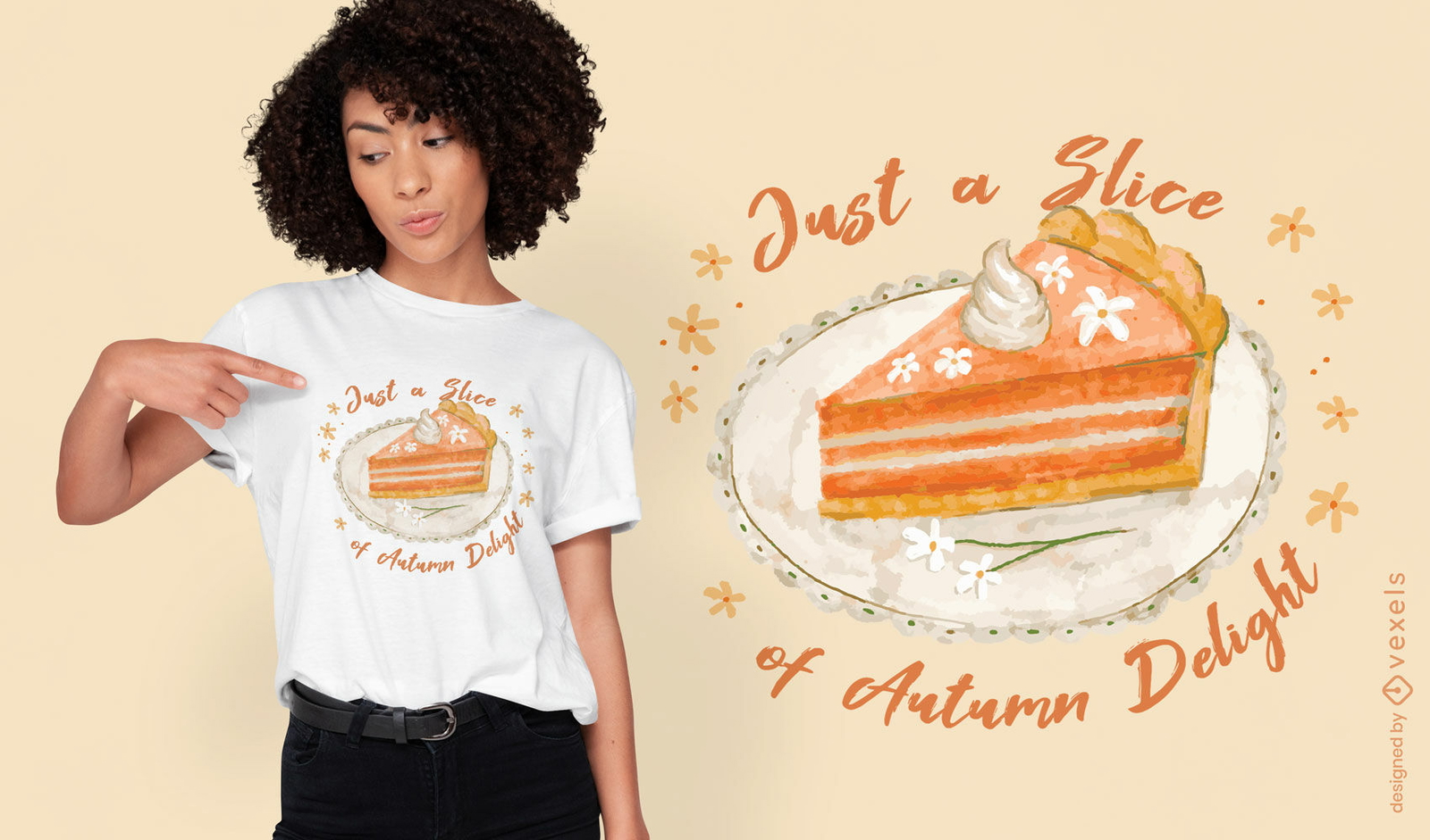 Diseño de camiseta delicia de postres de otoño.