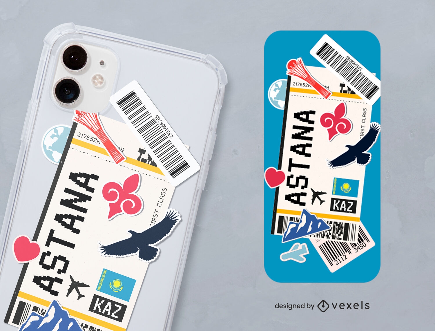 Astana travel stickers phone case