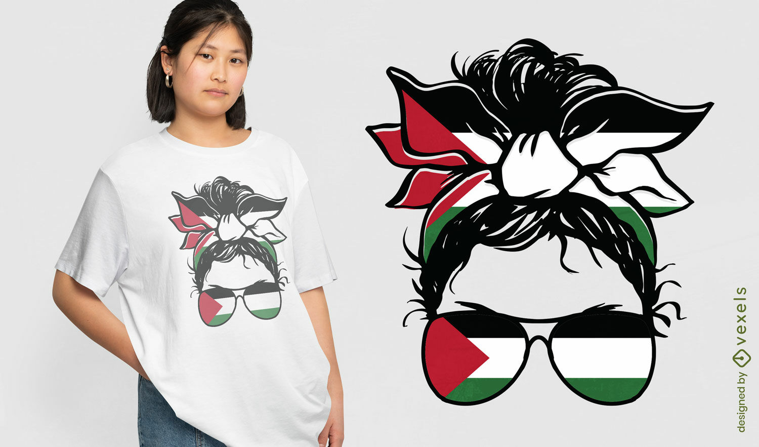 Design de camisetas com acess?rios da bandeira palestina