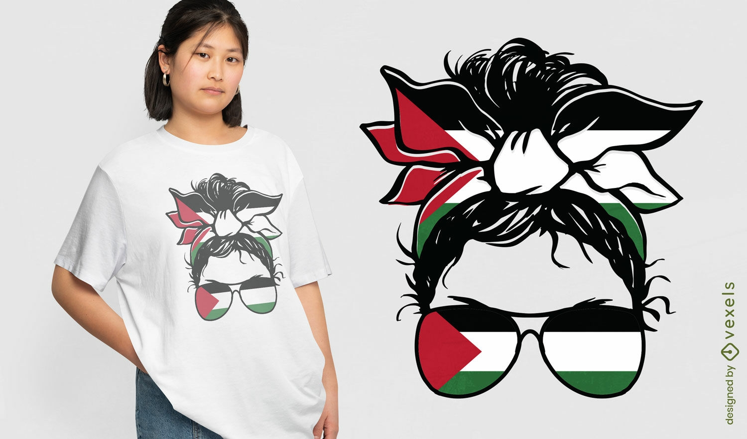 T-Shirt-Design mit palästinensischer Flagge