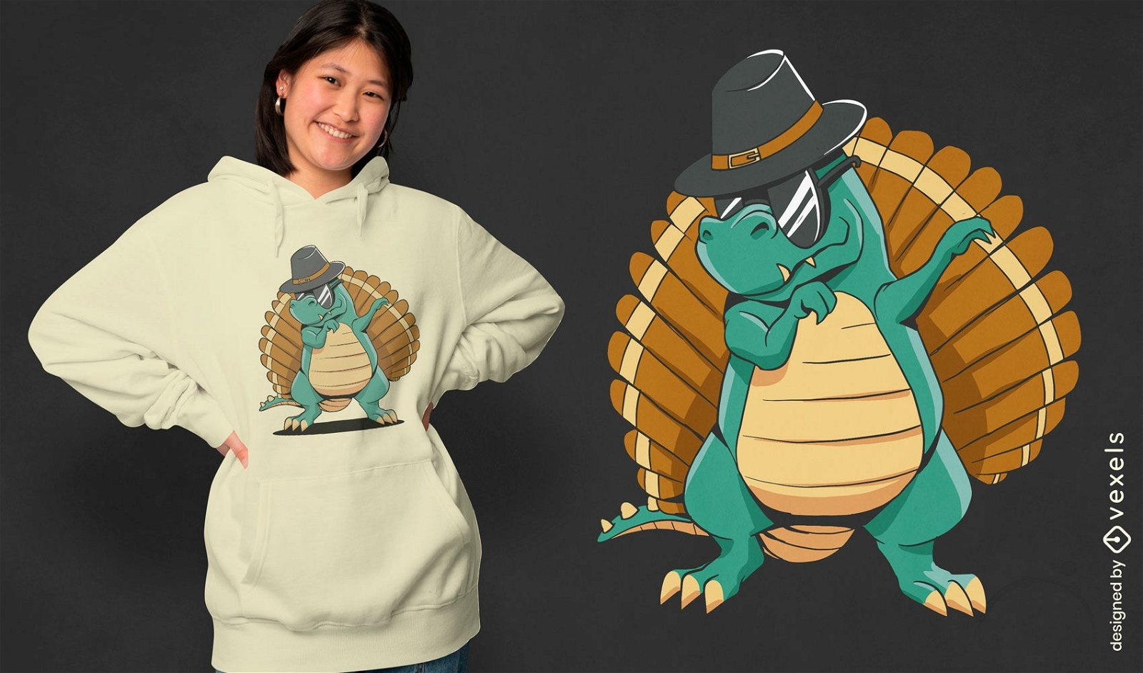 Design de camiseta híbrida de dinossauro peru