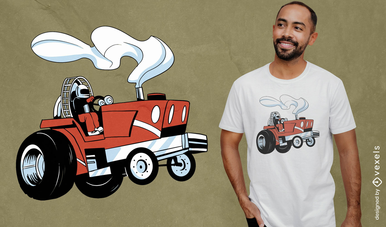 Diseño de camiseta de competición de tracción de tractor.