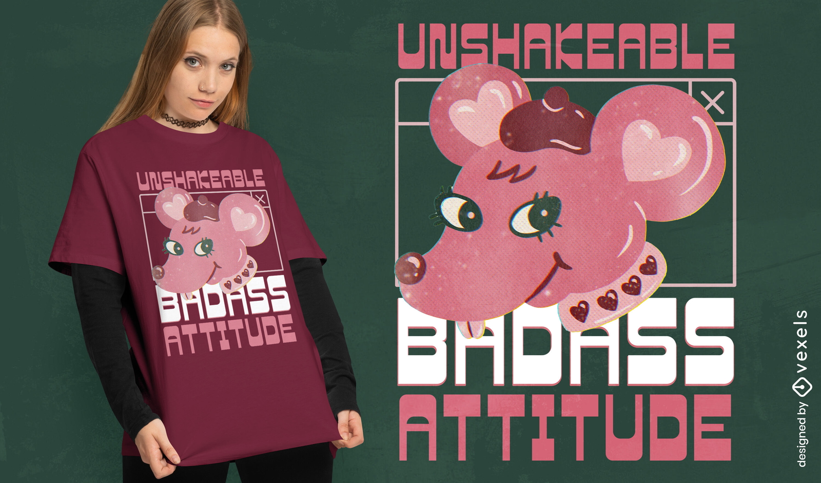 Selbstbewusstes T-Shirt-Design mit Teddy-Attitüde