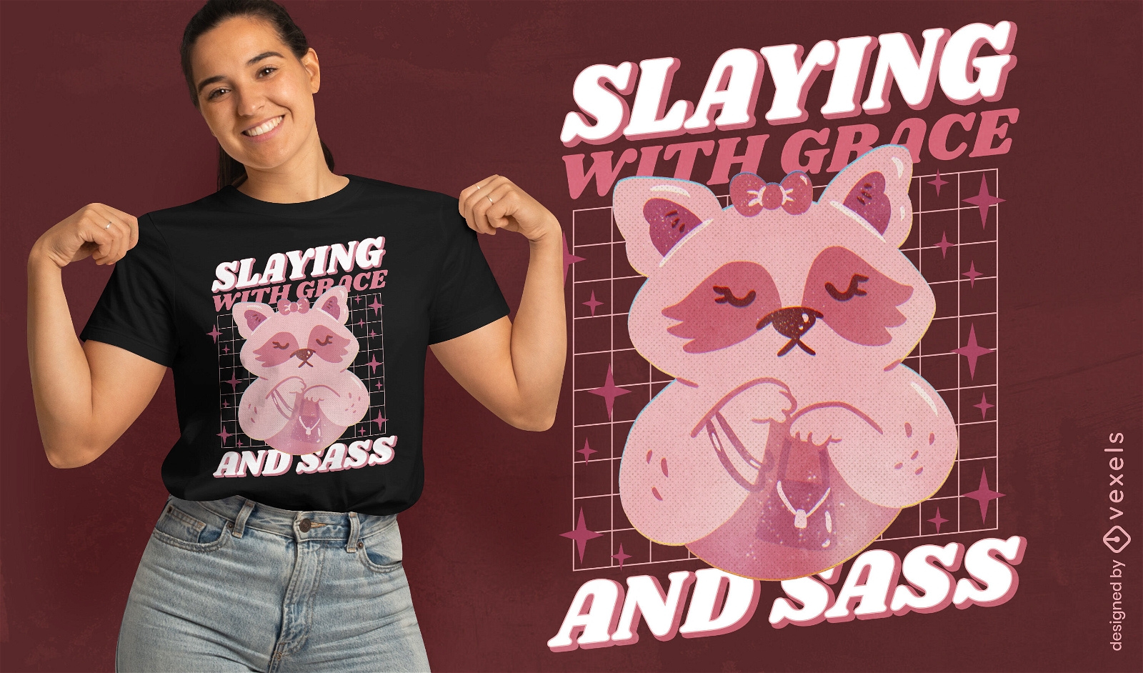 Fierce creature slaying t-shirt design