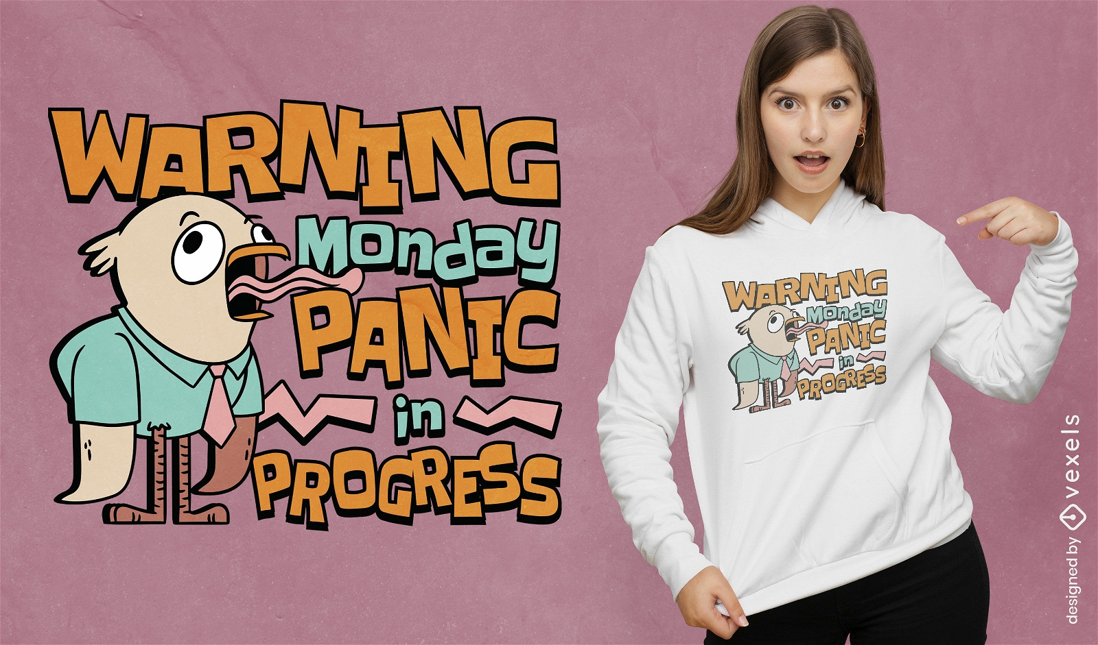 Monday panic humorous t-shirt design