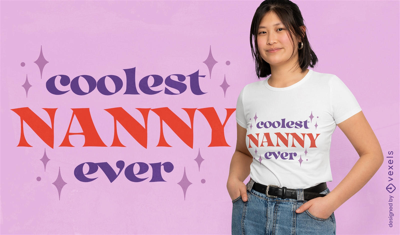 Coolest nanny tribute t-shirt design