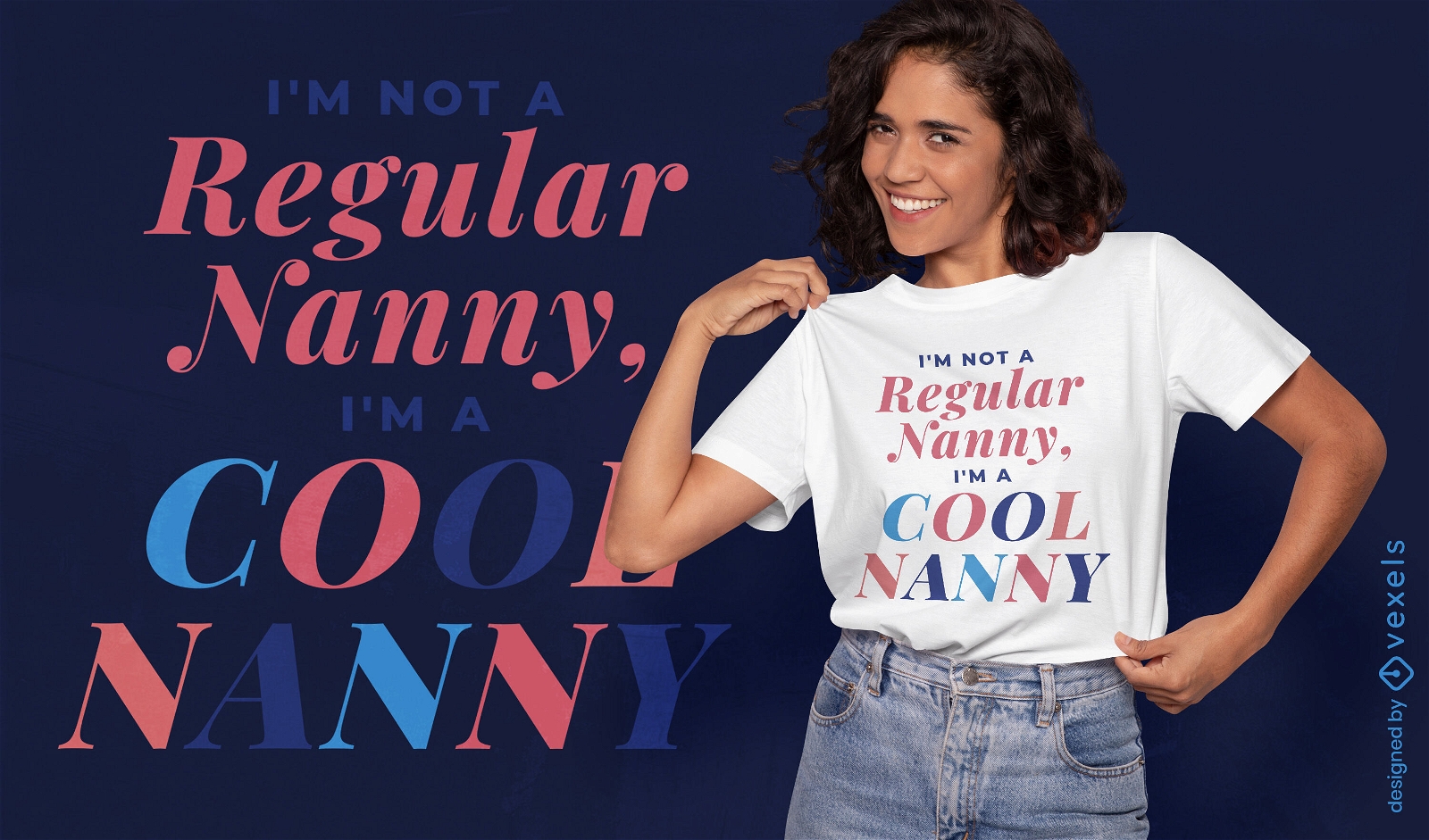 Trendy cool nanny t-shirt design