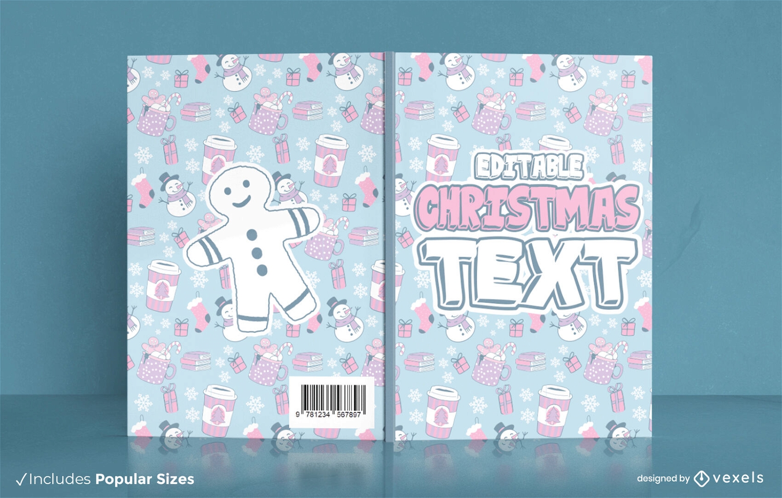 Buchcover-Design mit weihnachtlichem Muster