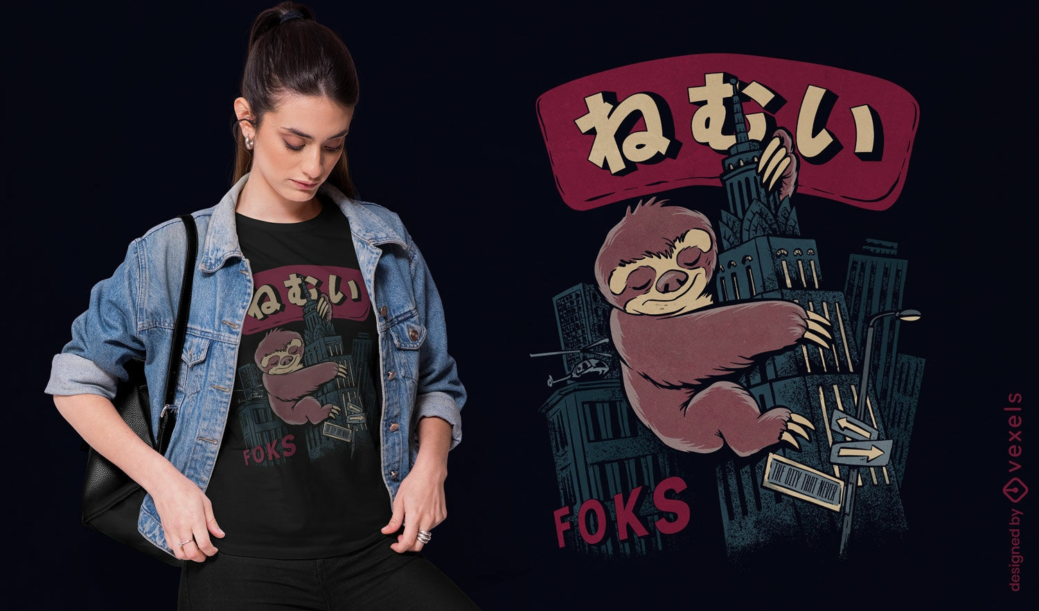Kaiju-Faultier-T-Shirt-Design
