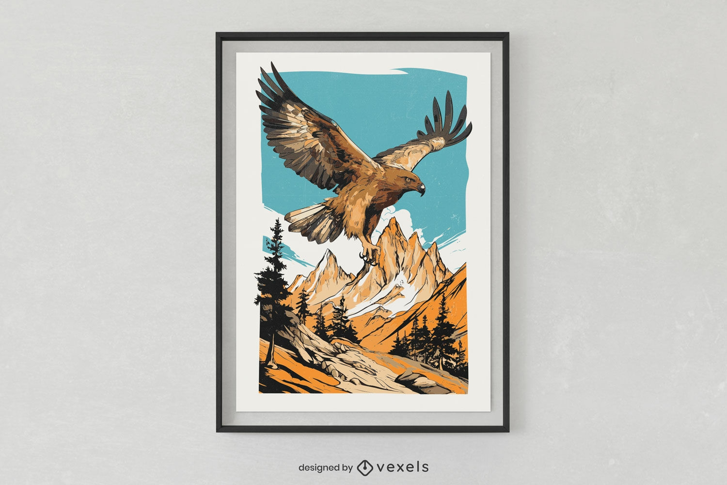 Majestic eagle poster design