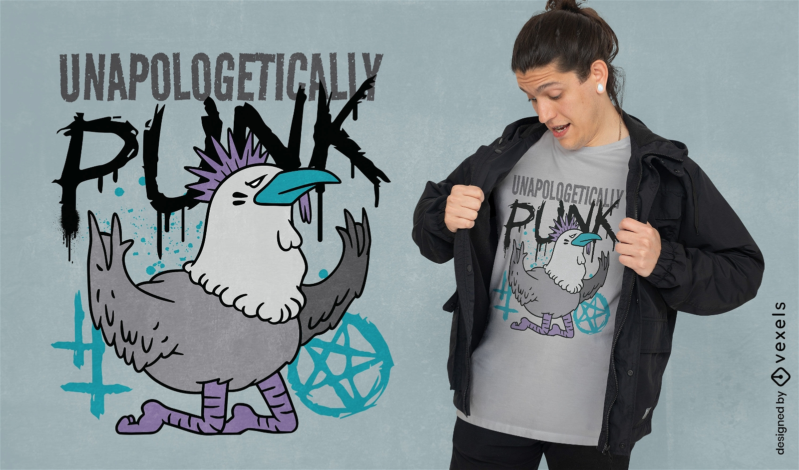 Design ousado de camiseta com orgulho punk