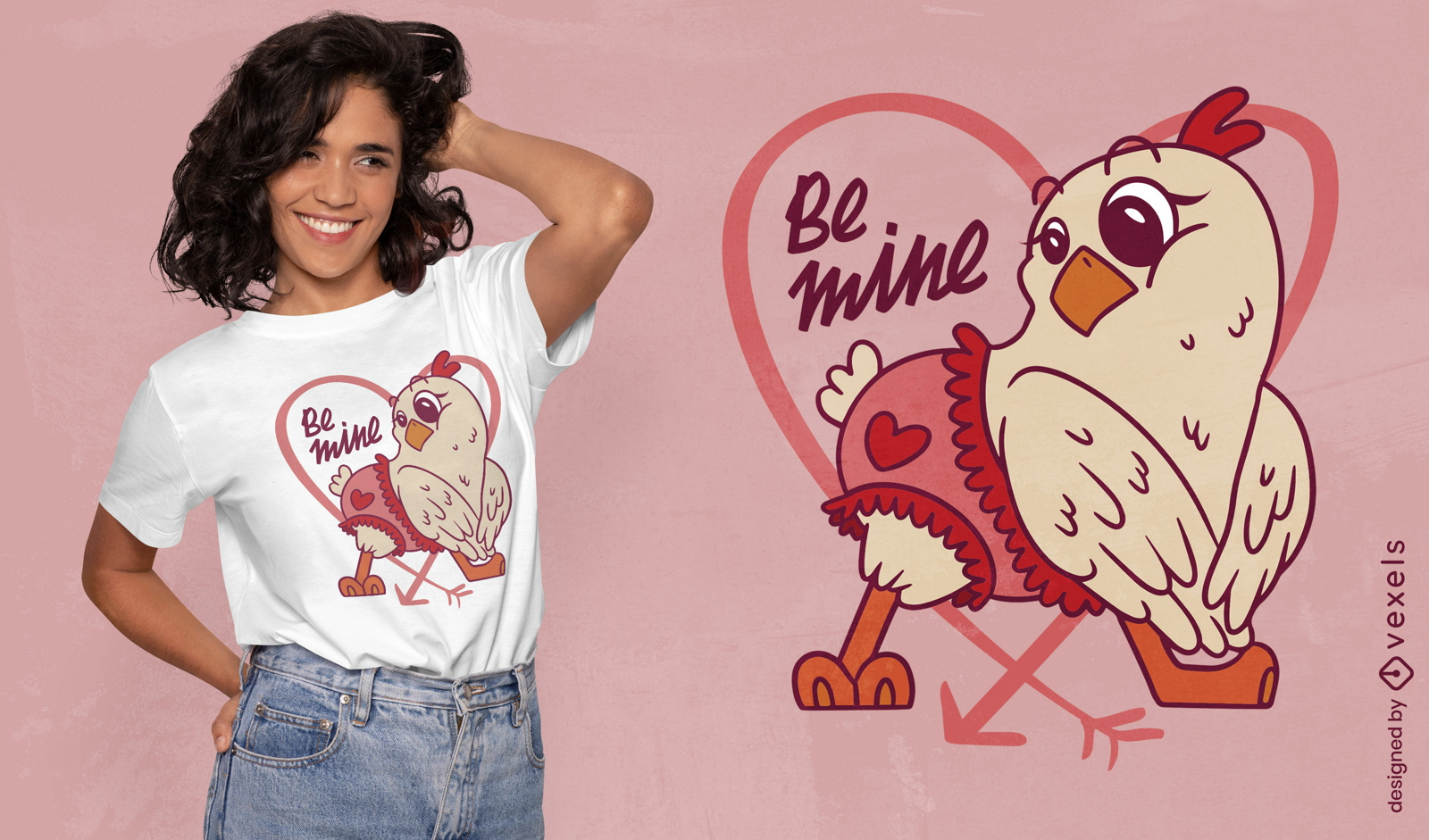 Adorable diseño de camiseta be mine bird.