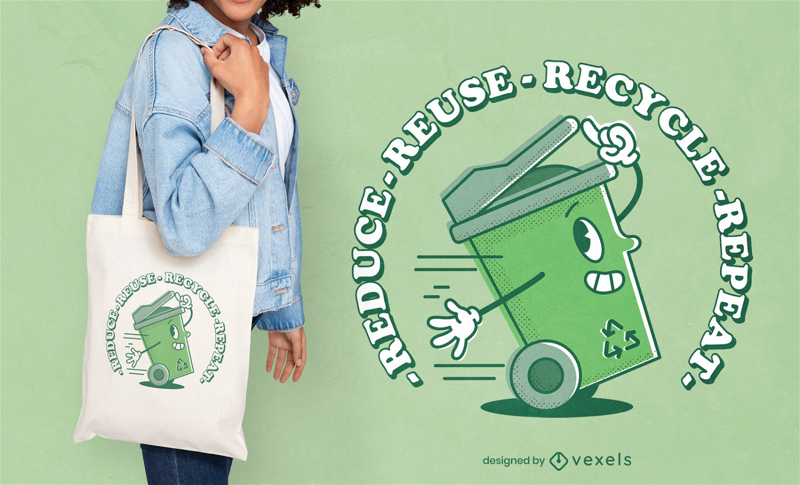 Diseño de bolso de mano de reciclaje ecológico