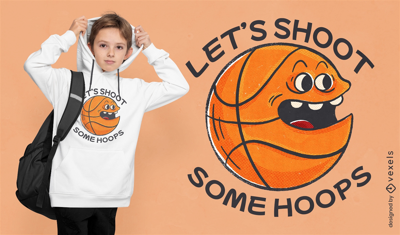 Aufregendes Basketball-Abenteuer-T-Shirt-Design