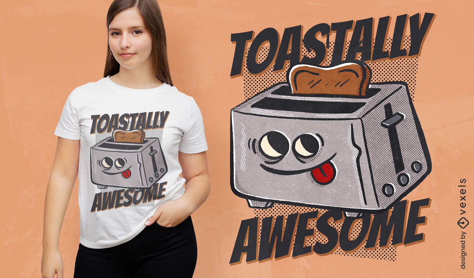 Diseño de camiseta de juego de palabras divertido tostadora.