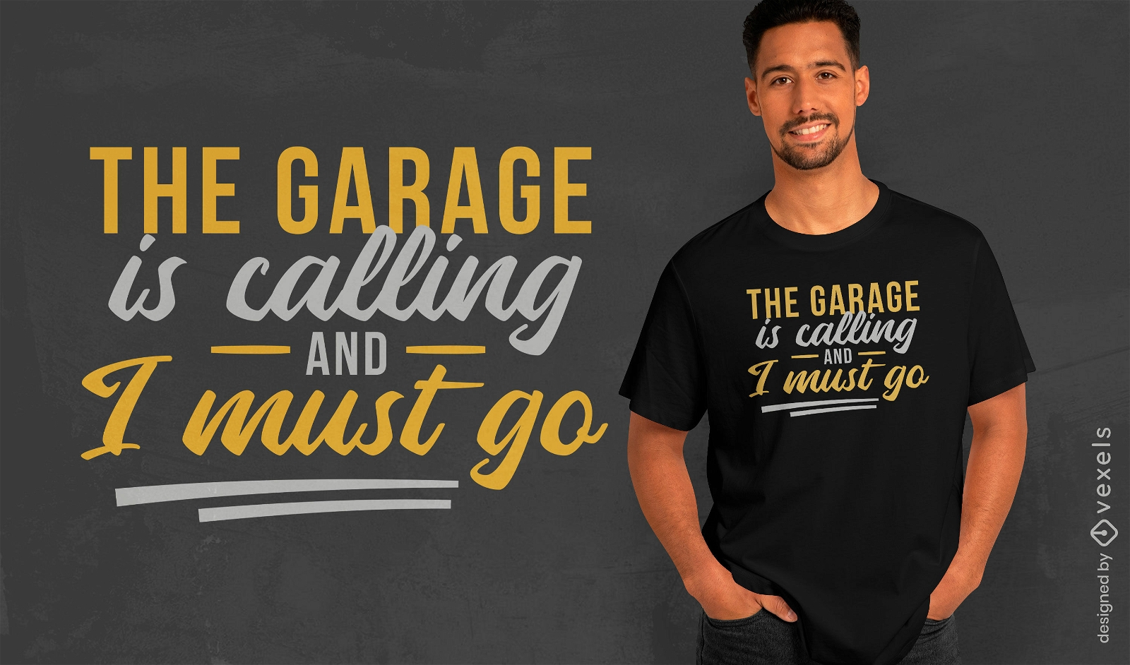 Diseño de camiseta de llamada de entusiasta del garaje.