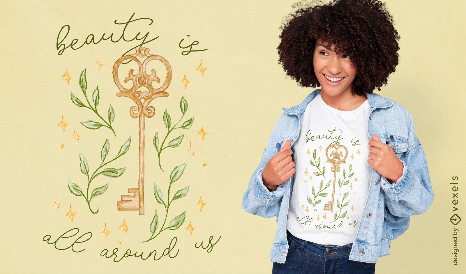 Design inspirador de camisetas com citações relacionadas à beleza