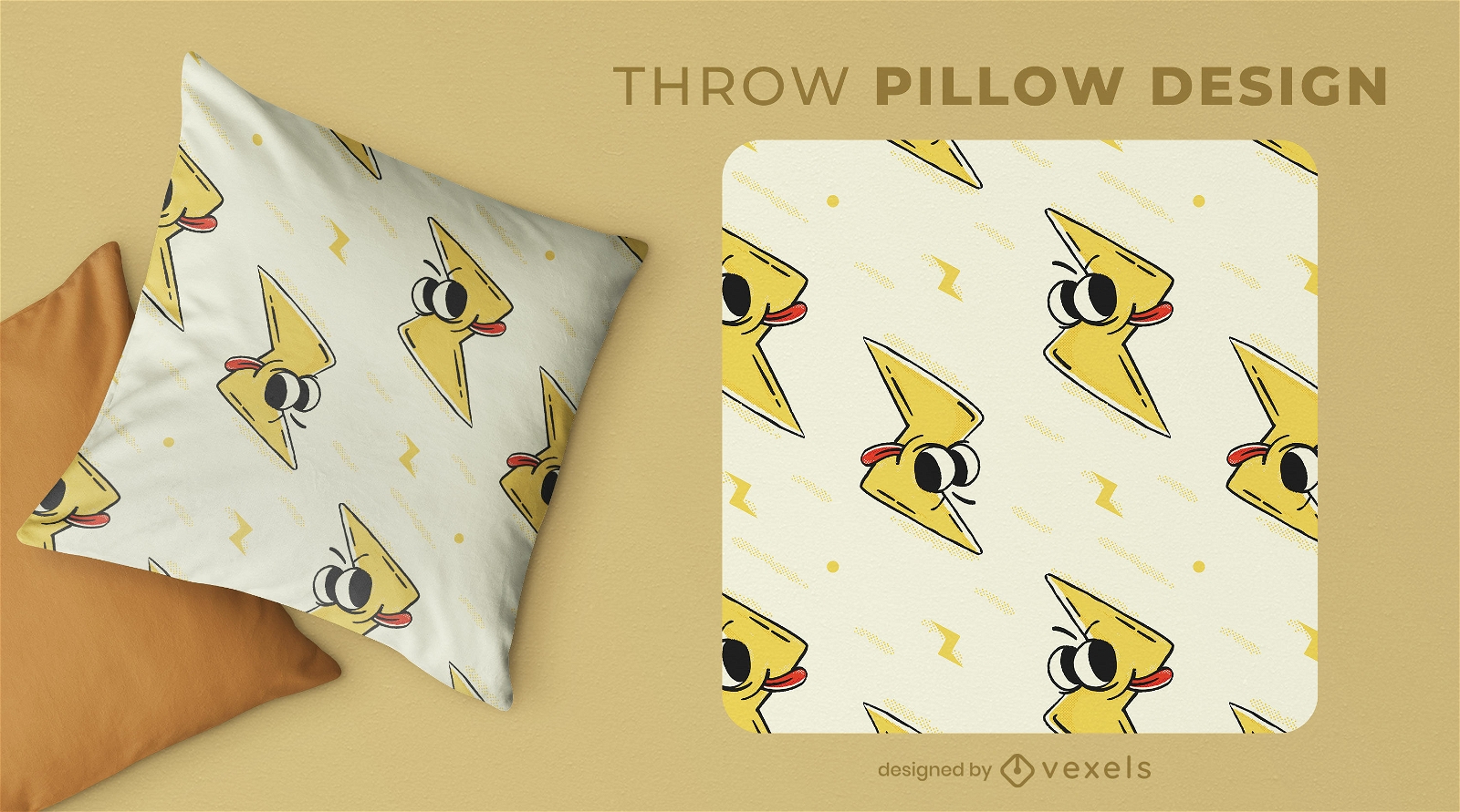 Thunderous expression throw pillow design
