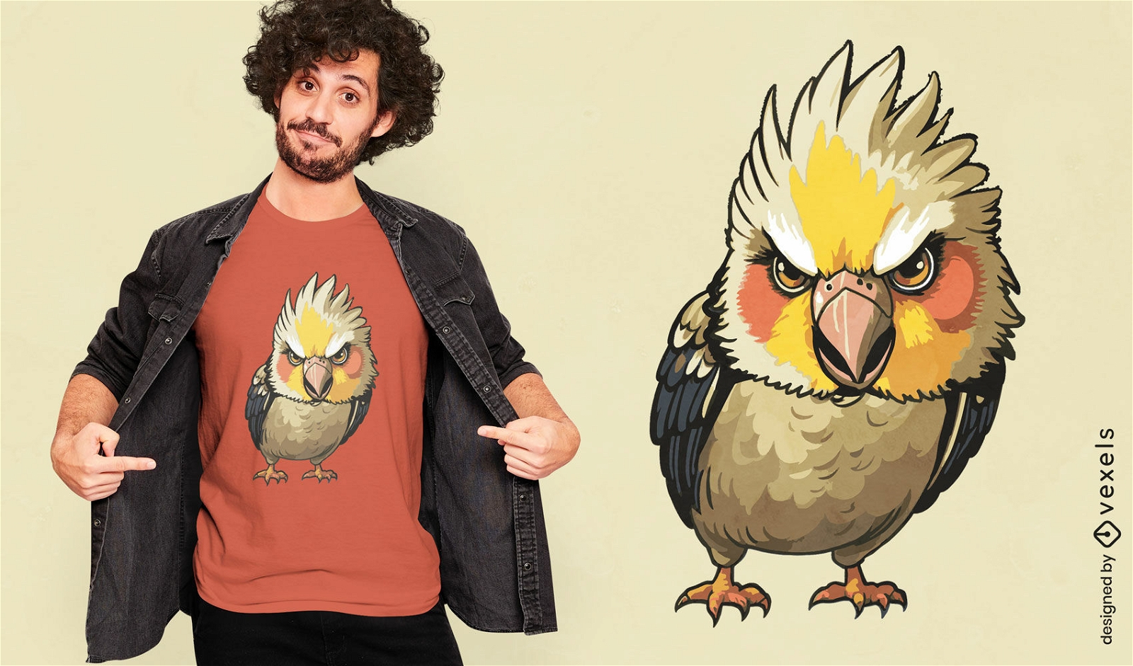  Angry cockatiel t-shirt design