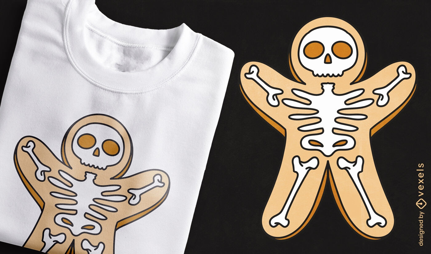Design de camiseta com esqueleto de gengibre