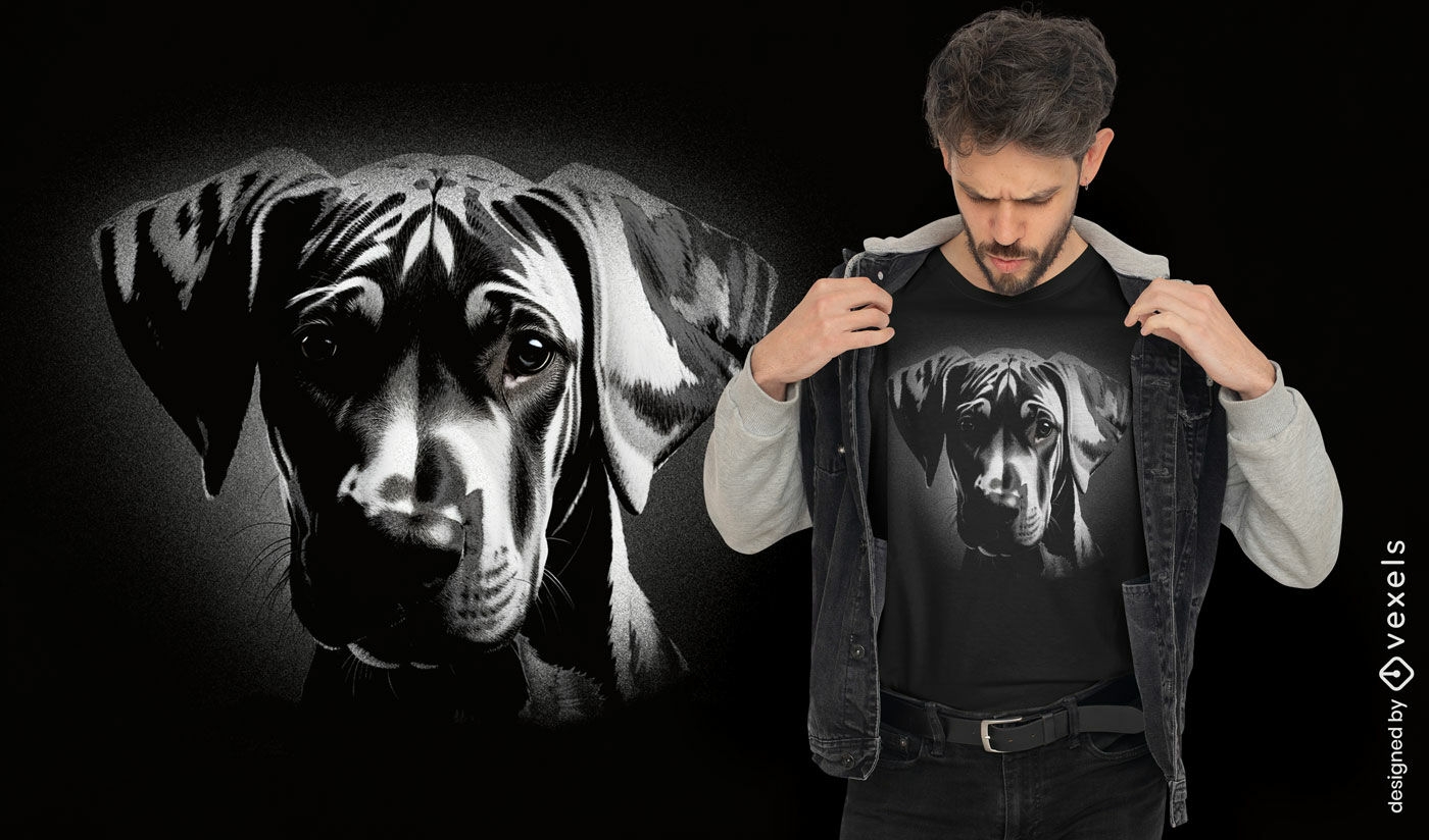 Diseño de camiseta de cachorro de gran danés.