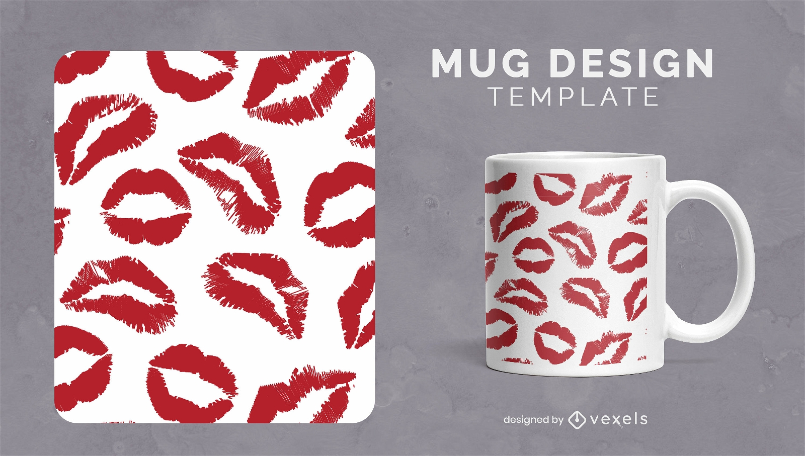 Kiss print pattern mug design