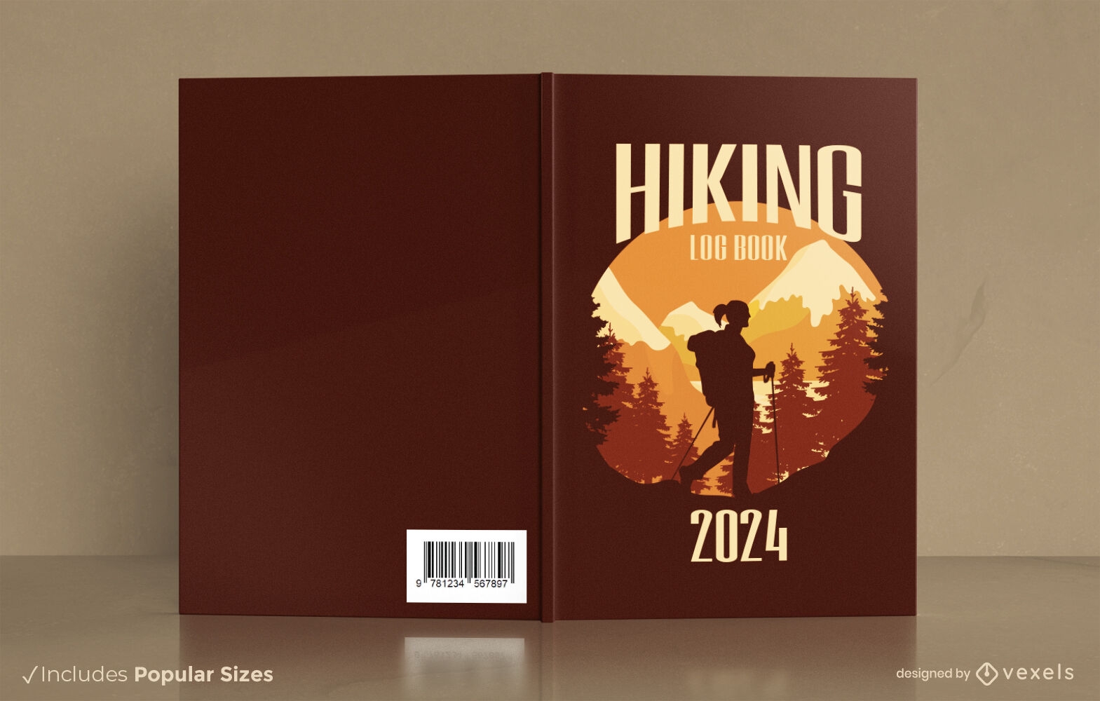 Design de capa de livro para caminhadas de aventura