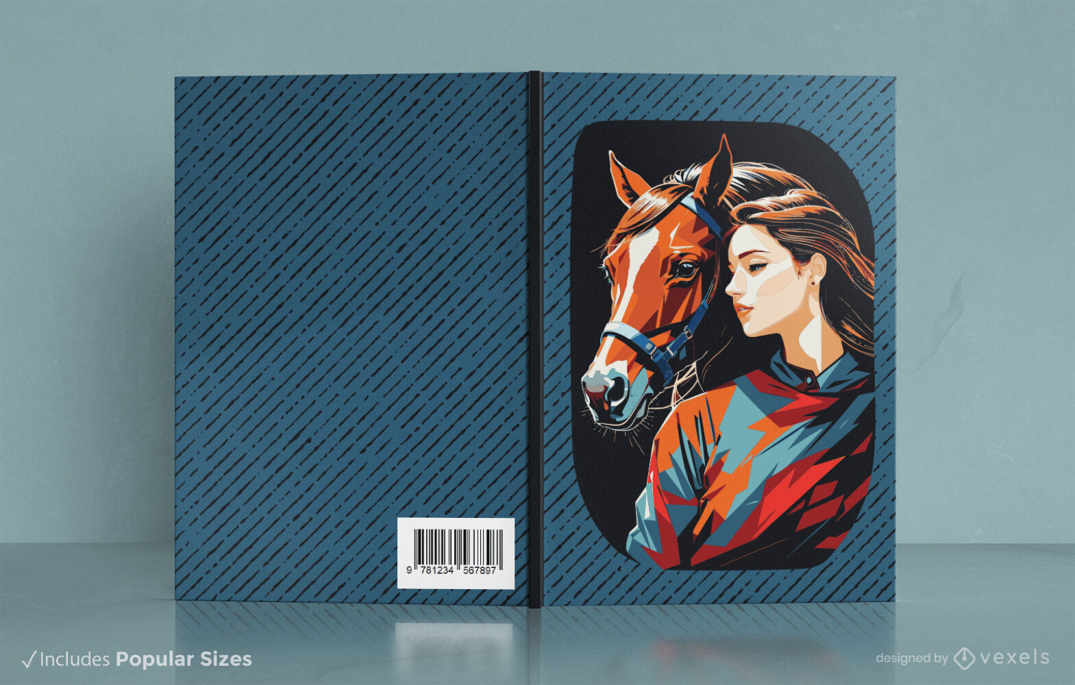 Design da capa do livro de títulos equestres