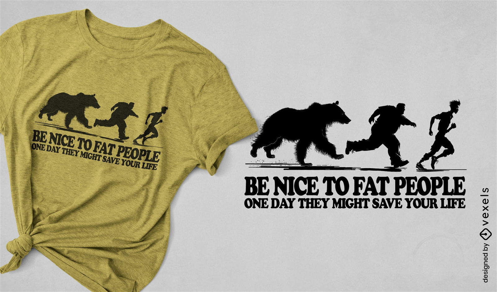 Bear chase evolution t-shirt design