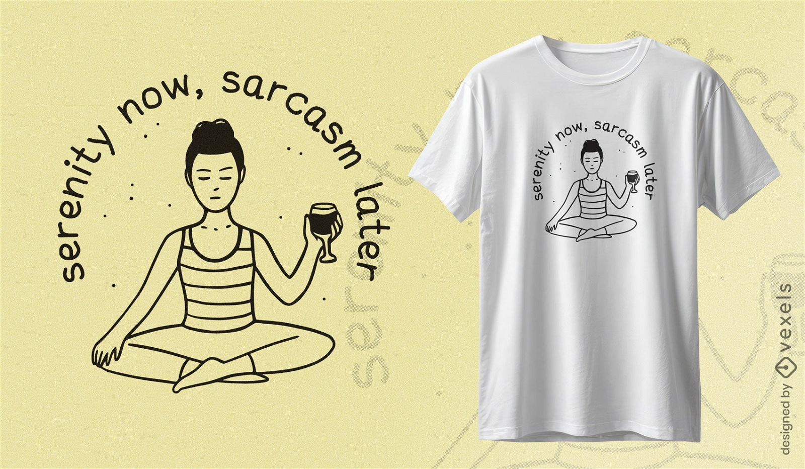 Diseño de camiseta de sarcasmo de meditación.