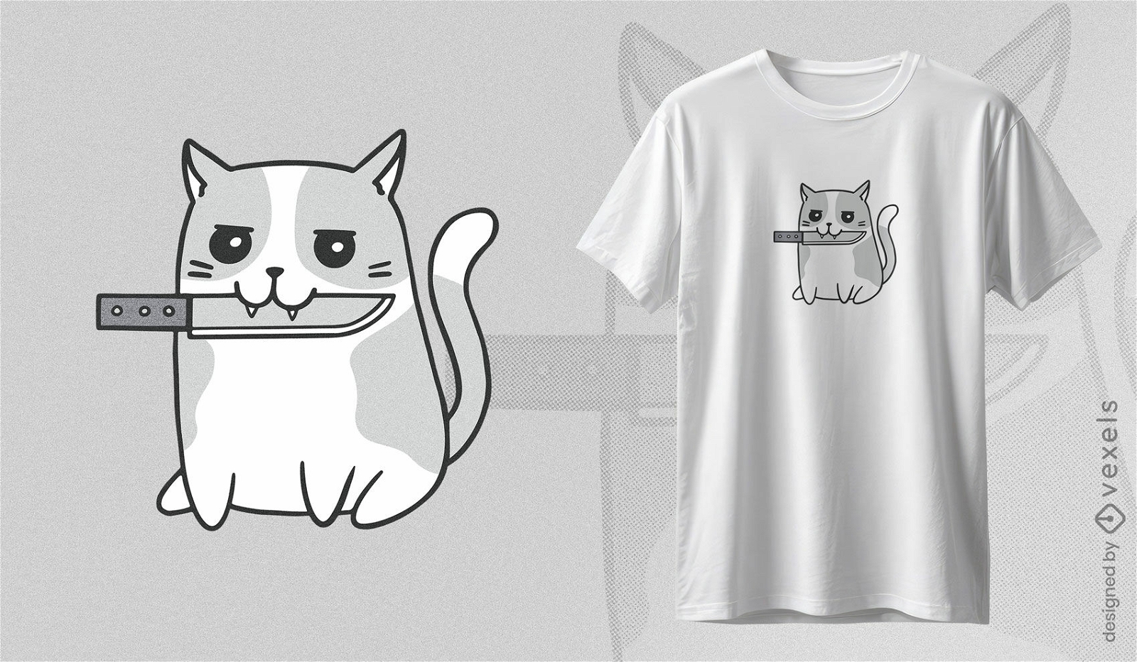 Diseño de camiseta de gato descarado.