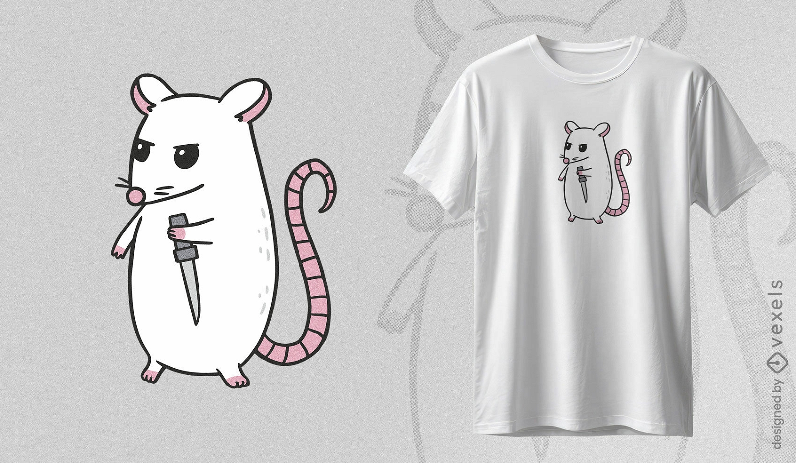 Psycho rat t-shirt design