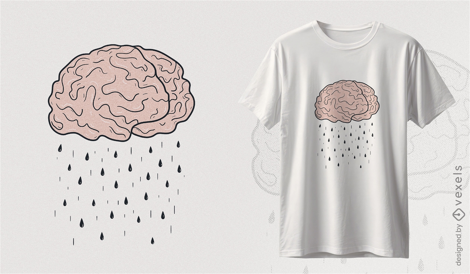 Brainstorming de design de camiseta para chuva
