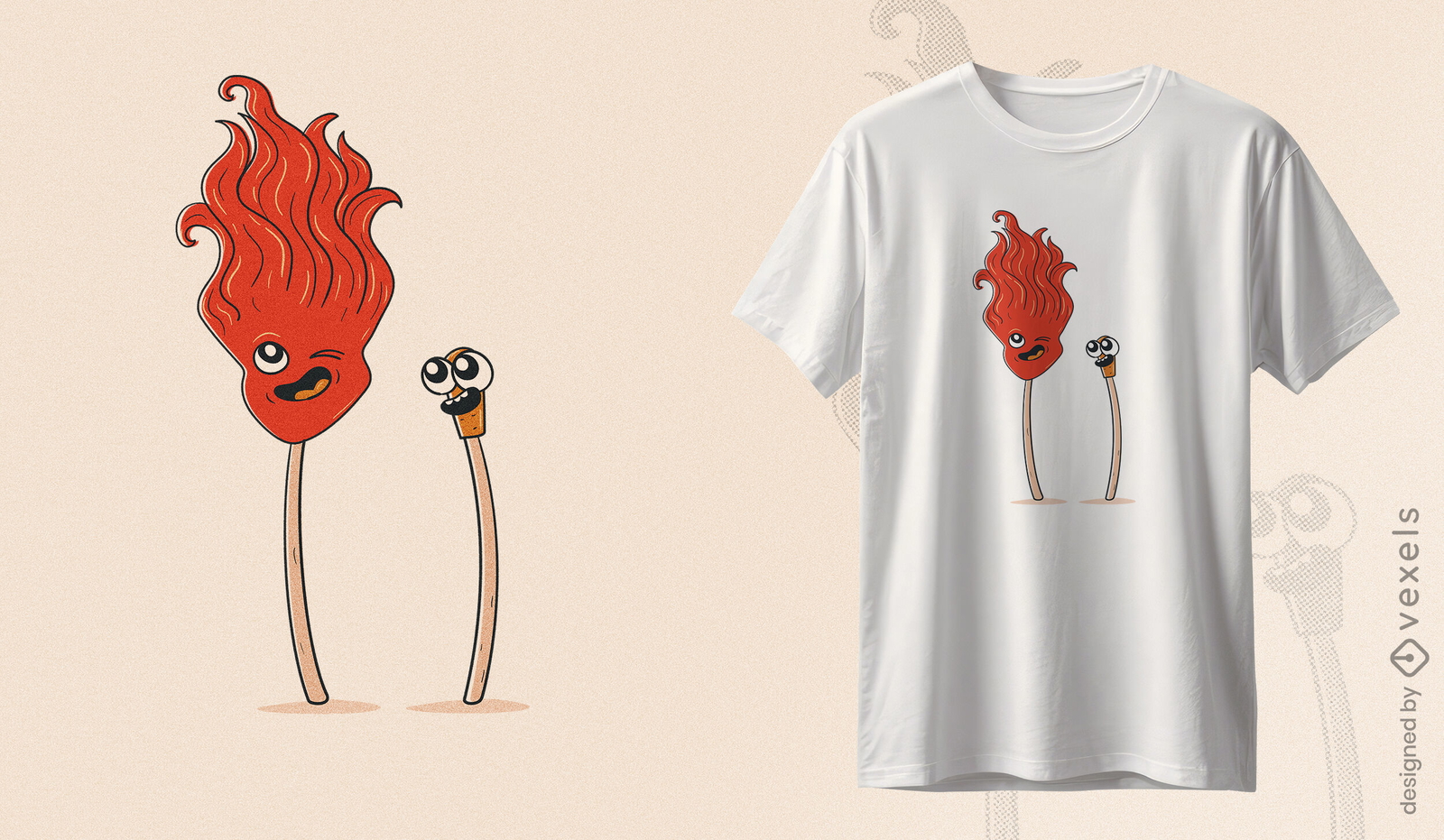 Diseño de camiseta con personalidad Matchstick.