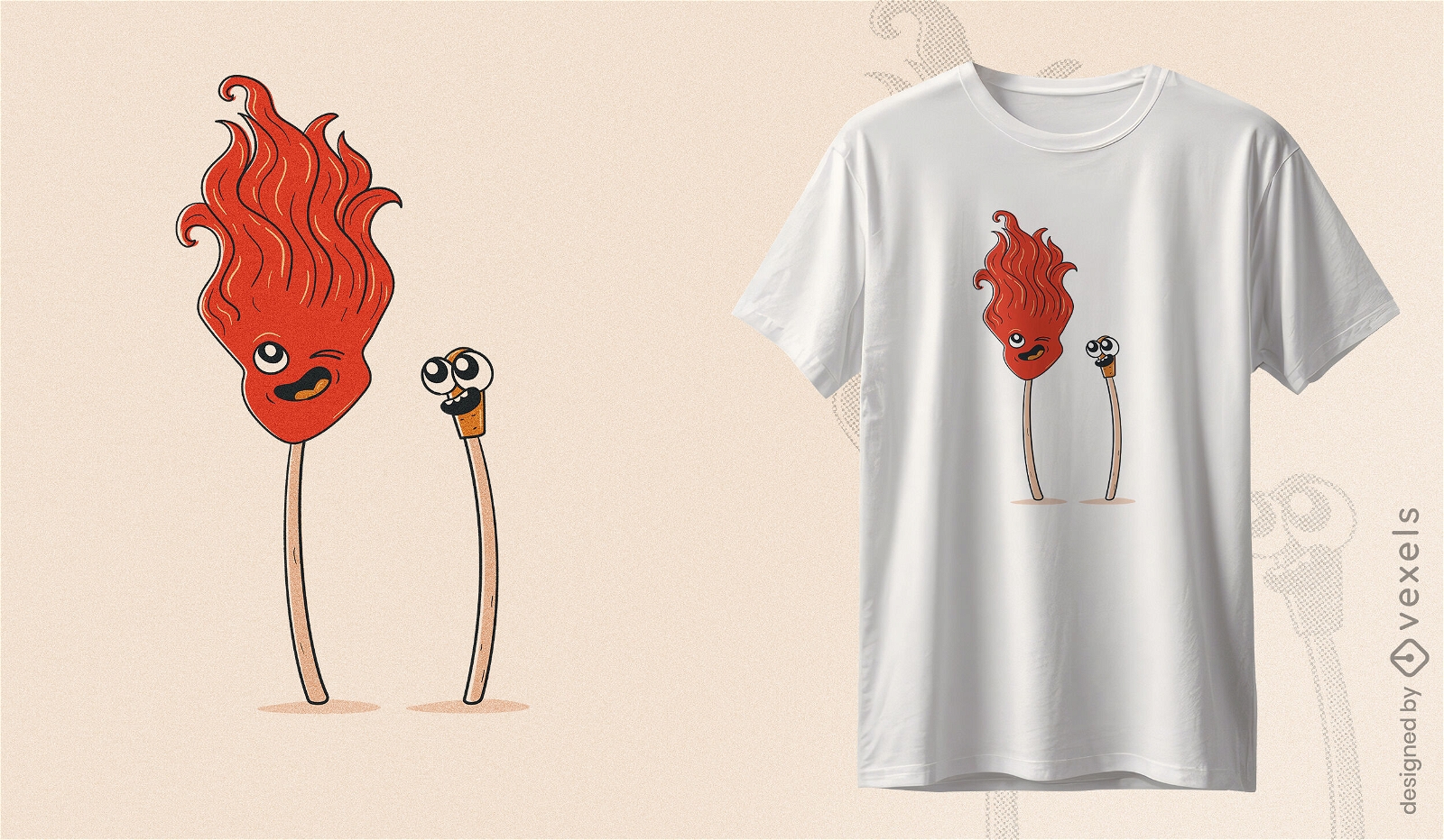 Matchstick-Persönlichkeits-T-Shirt-Design