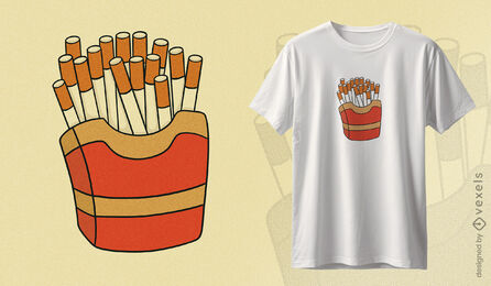 Satire Fries T-shirt Design Vector Download