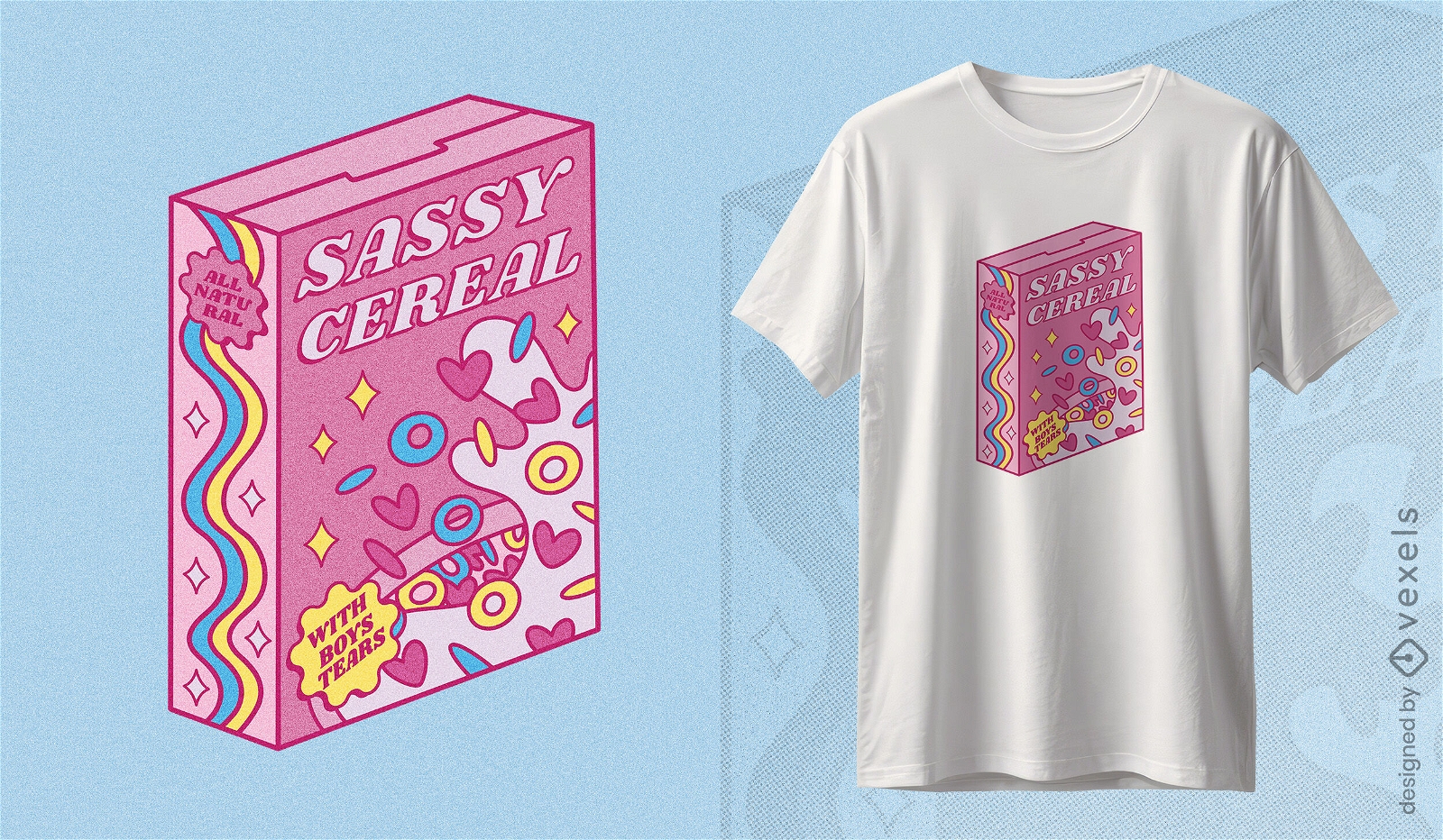 Sassy cereal box t-shirt design