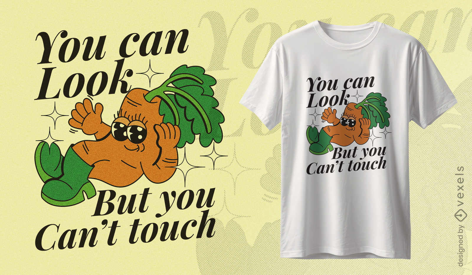 Provocativo diseño de camiseta de zanahoria.
