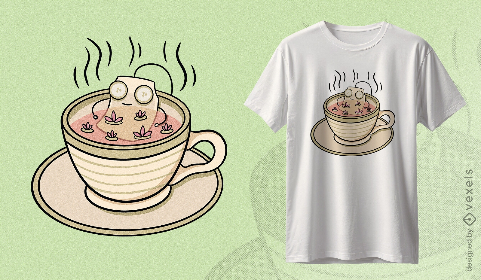 Diseño de camiseta de té de spa relajante.