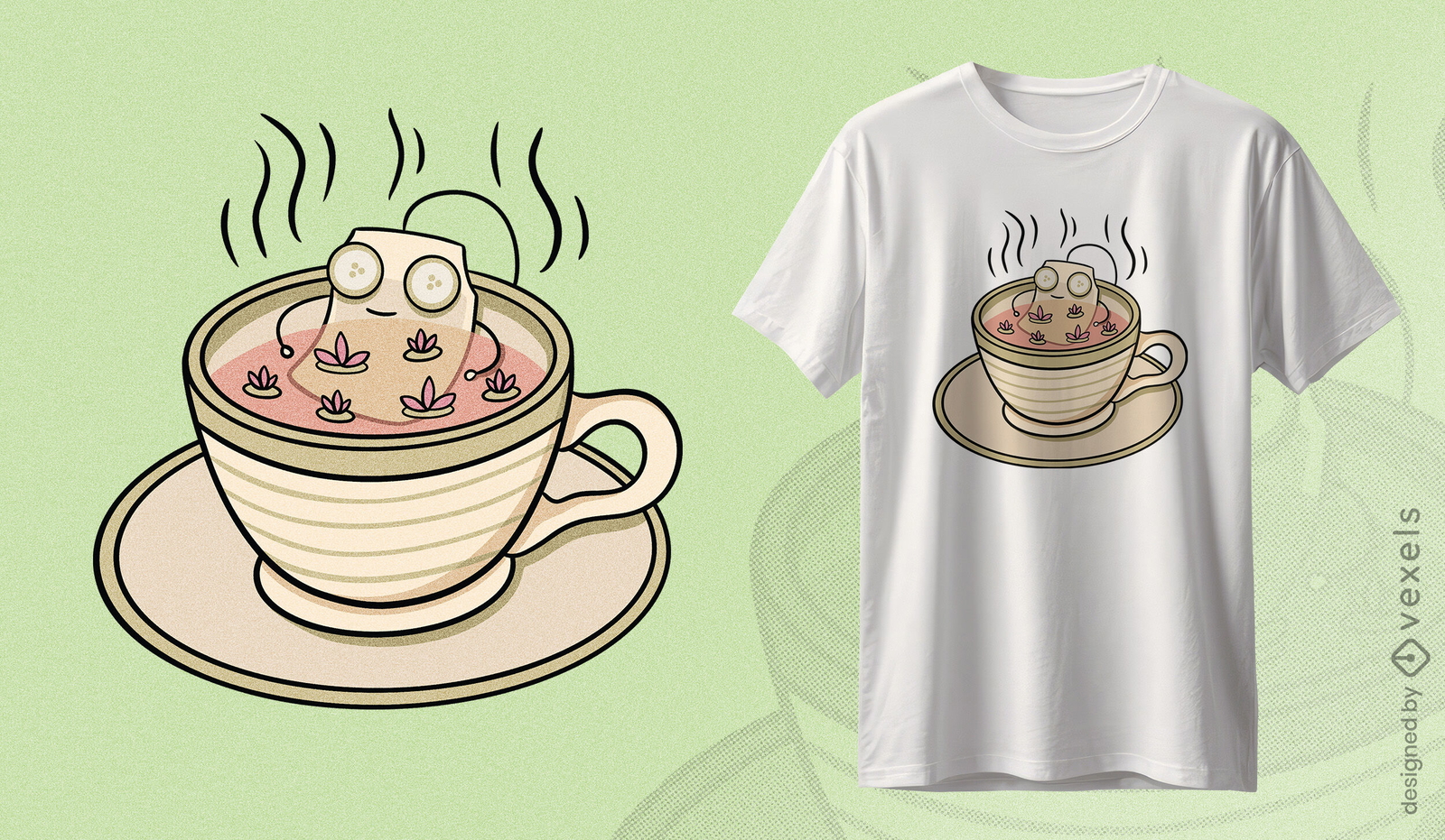 Diseño de camiseta de té de spa relajante.