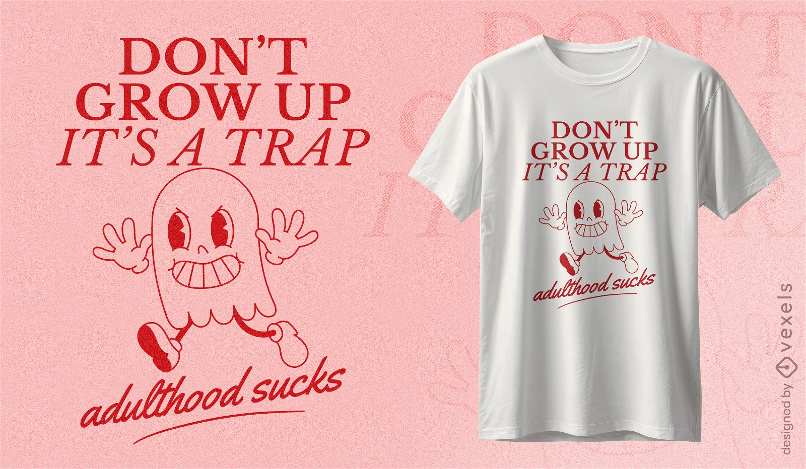 Design de camiseta para armadilha para idade adulta