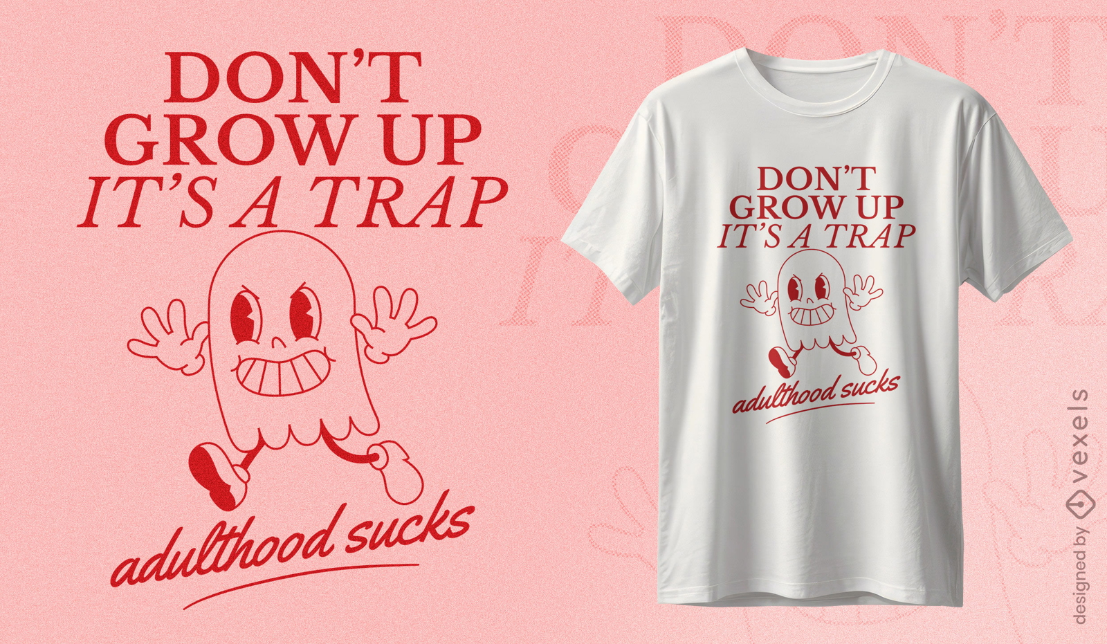Diseño de camiseta trampa para adultos.