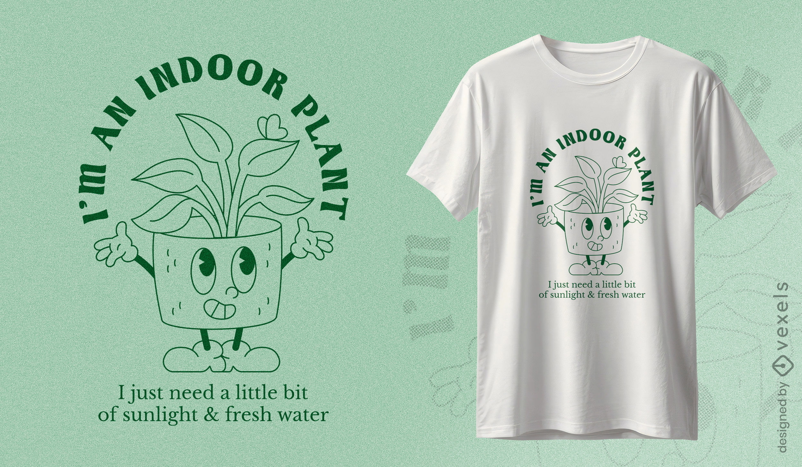 Diseño de camiseta de vida vegetal de interior.