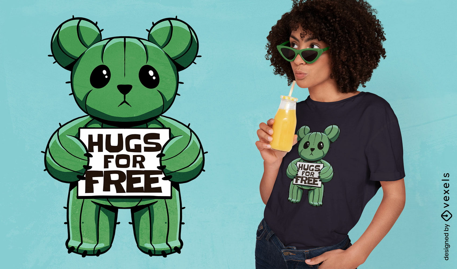 Cuddly cactus bear t-shirt design