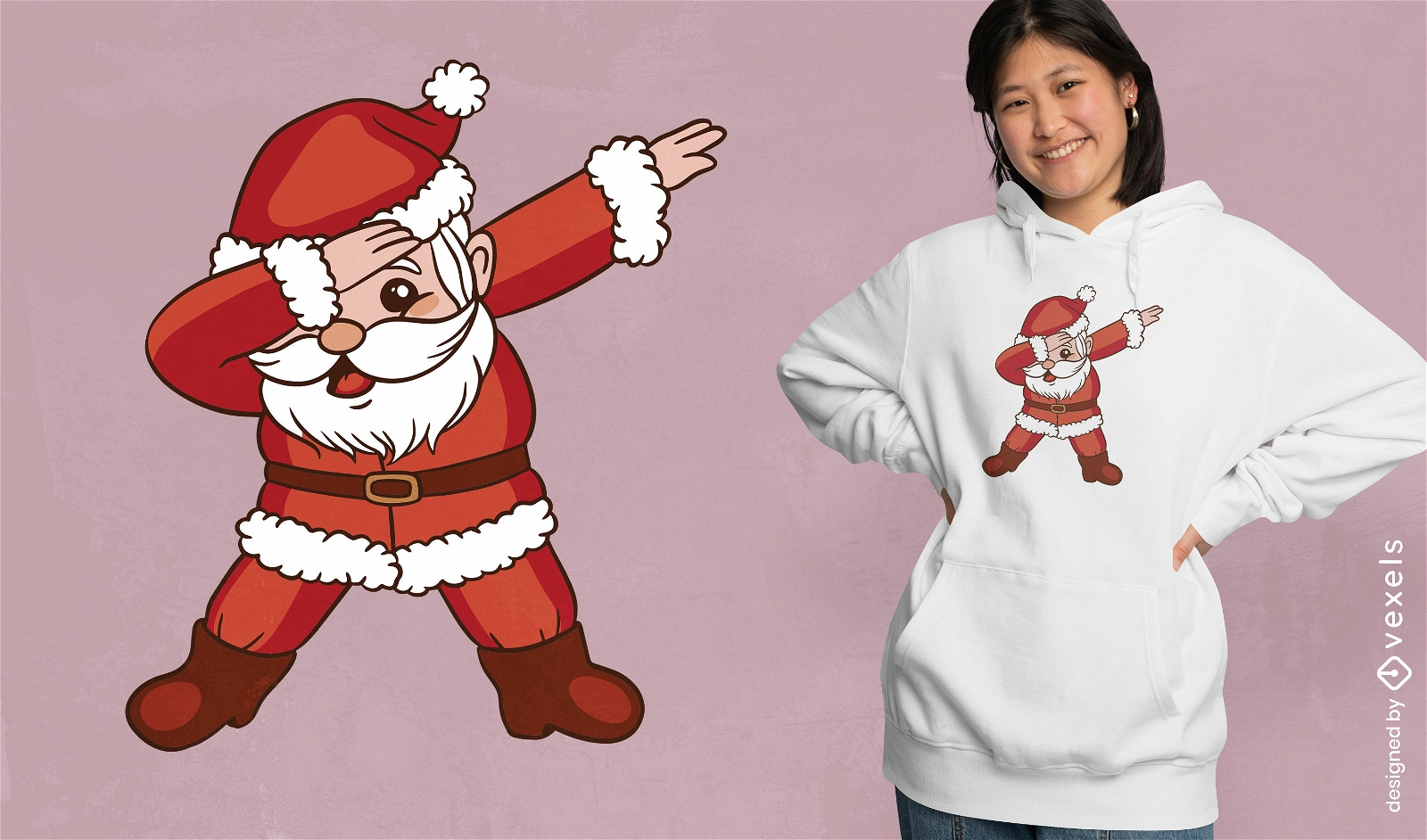 Design de camiseta com gesto de Papai Noel